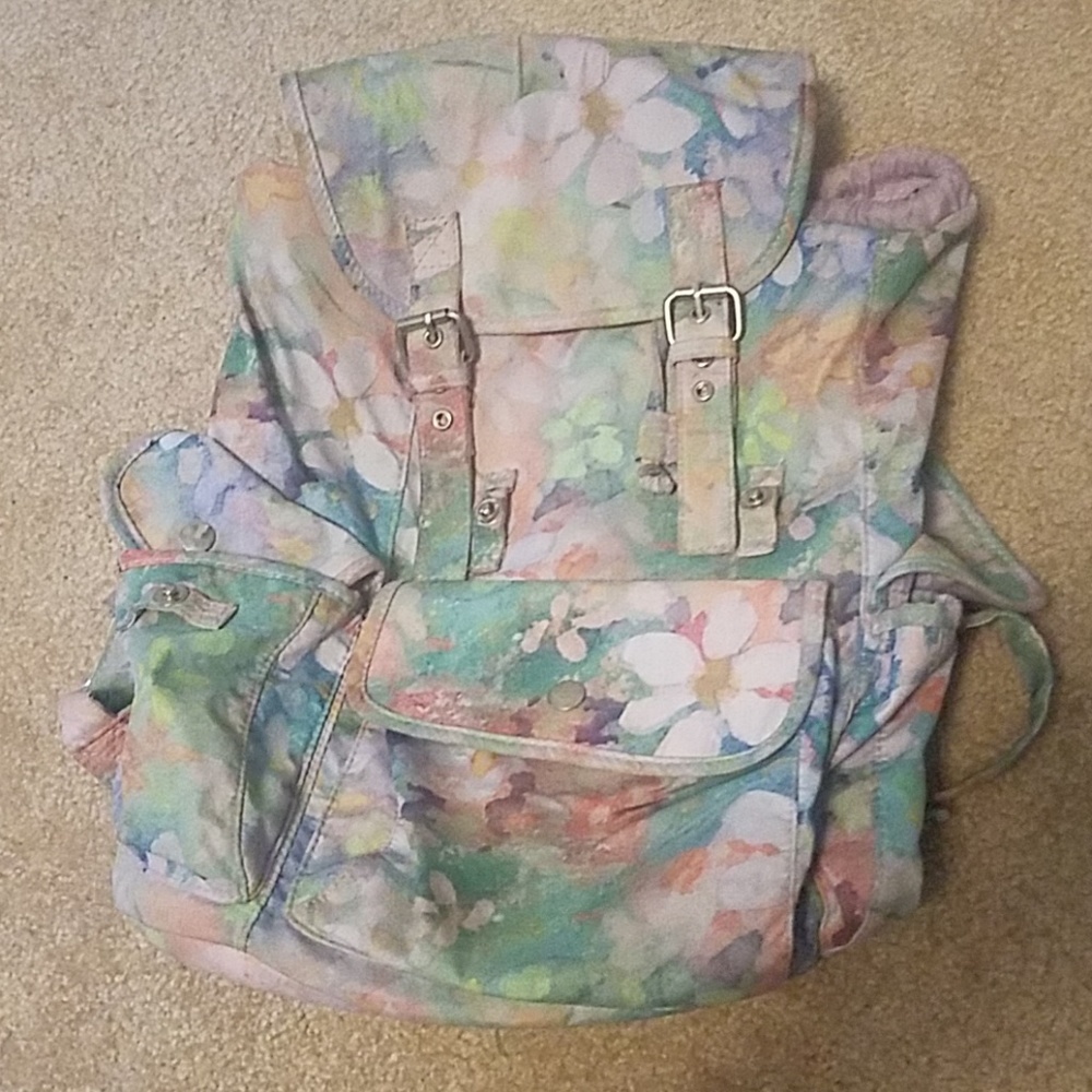 Soft floral backpack